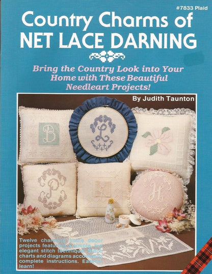 Country Charms of Net Lace Darning Embroidery Chart Patterns Judith Taunton