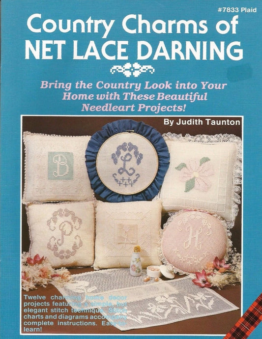 Country Charms of Net Lace Darning Embroidery Chart Patterns Judith Taunton