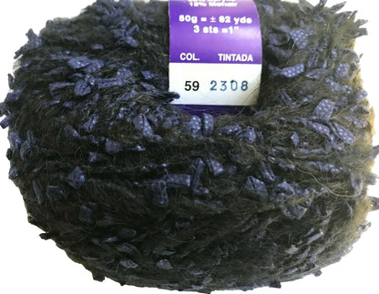 Ball of yarn with a label on a white background