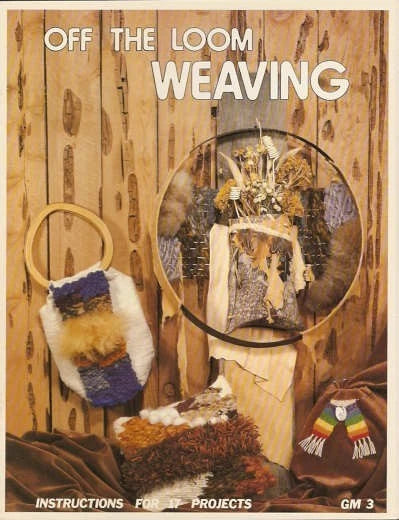 Book cover of 'Off the Loom Weaving' with woven items and loom on a wooden background