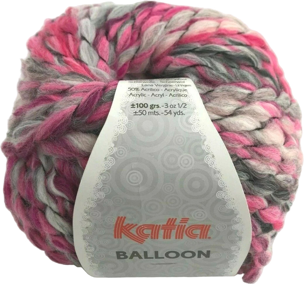 Ball of yarn with a Katia label on a white background