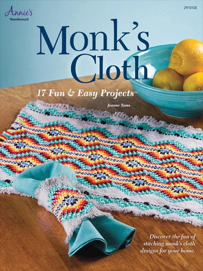 Monk's Cloth 17 Fun & Easy Needlework Embroidery Book - Jeanne Tams