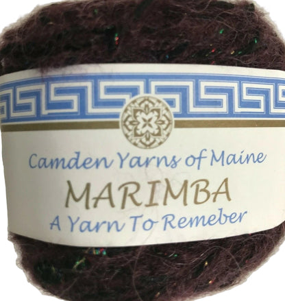 Camden Yarns of Maine Marimba yarn with label on a white background