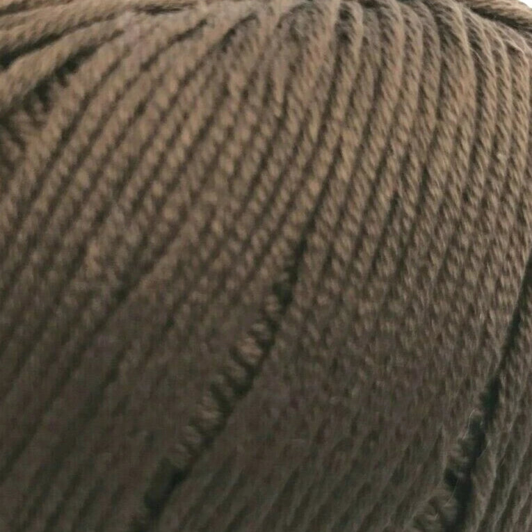 Brown skein of yarn on a white background