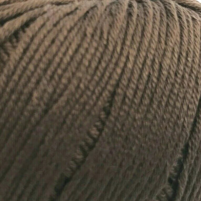Brown skein of yarn on a white background
