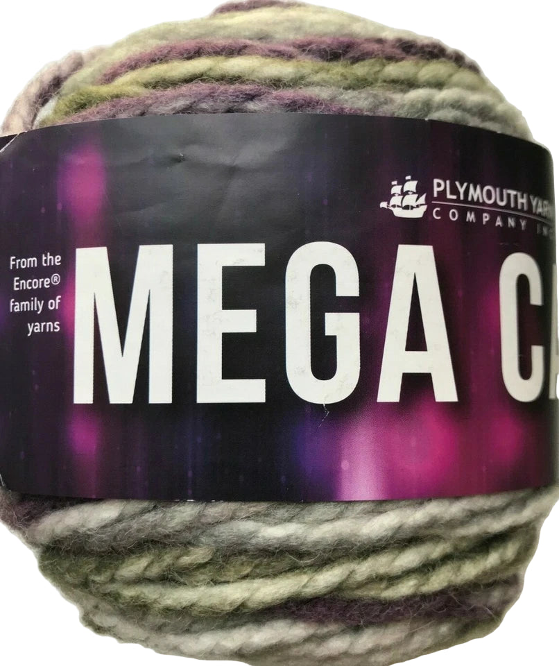 Ball of yarn with Plymouth Yarn Company label on a white background