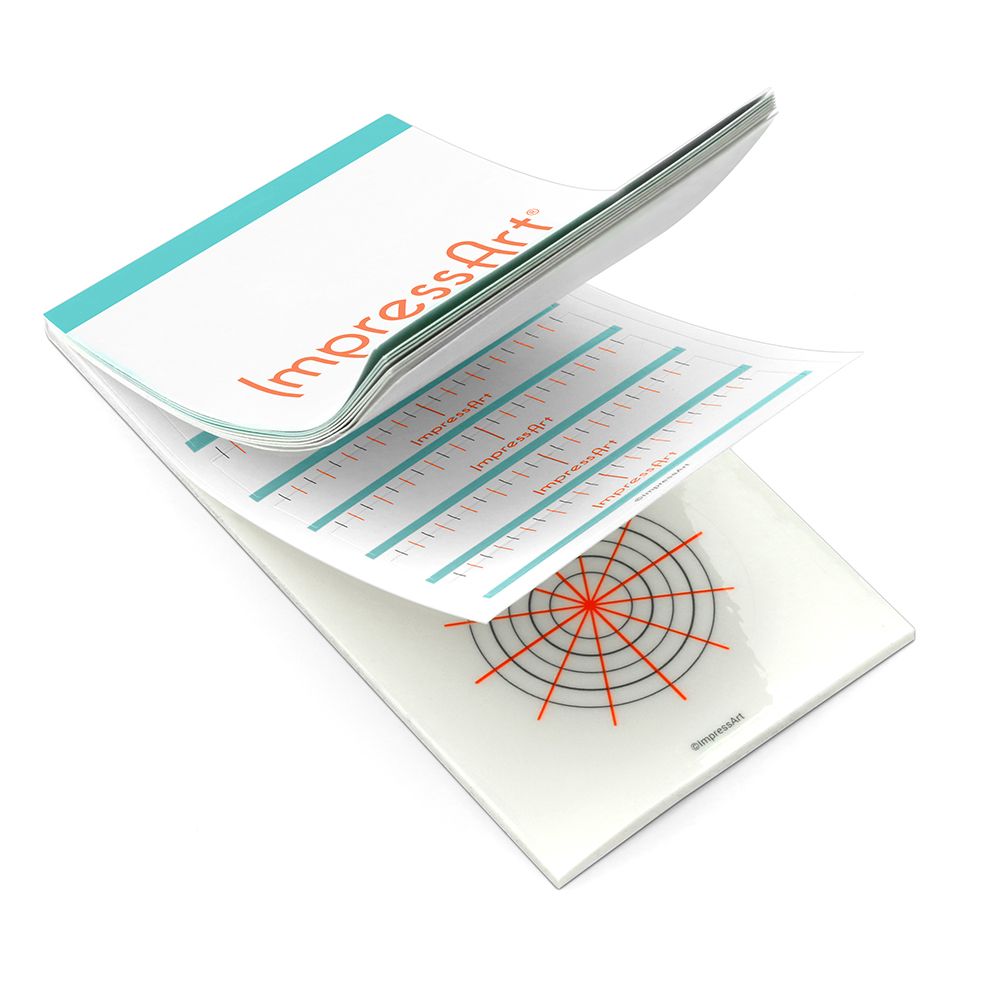 Open book with design templates on a white background, featuring the brand 'ImpressArt'.