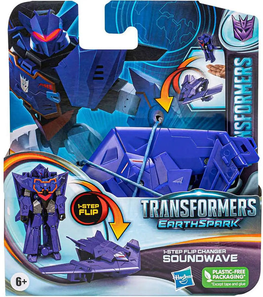 Transformers EarthSpark Soundwave toy figure in packaging with Hasbro logo
