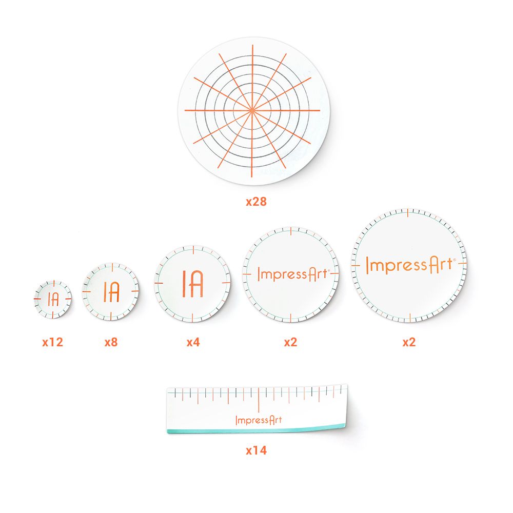 Set of circular impression tools with 'ImpressArt' branding on a white background