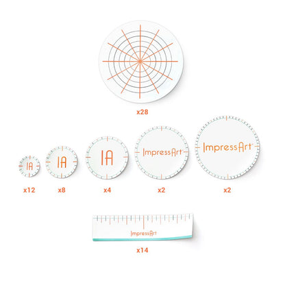 Set of circular impression tools with 'ImpressArt' branding on a white background