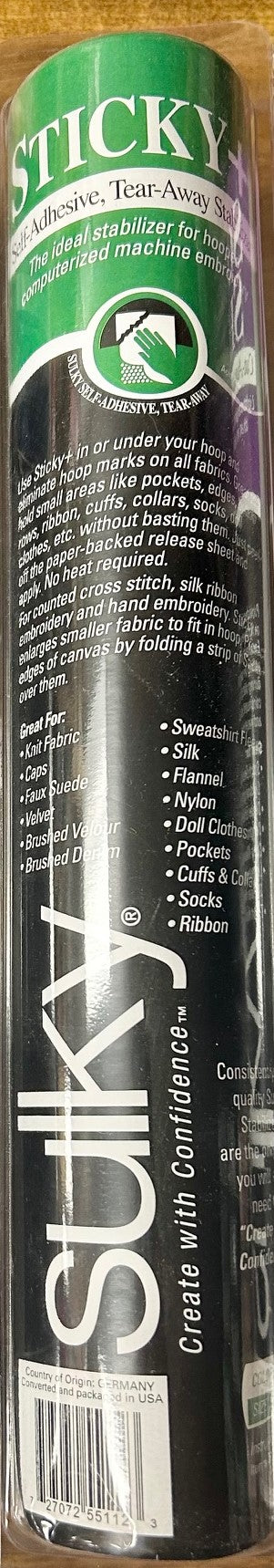 A roll of Sulky Sticky Self-Adhesive Tear-Away Stabilizer. 
